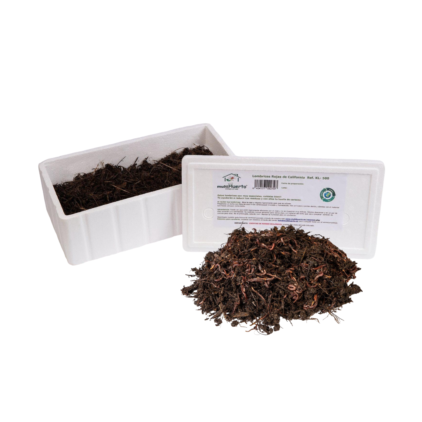 Lombrices rojas californianas para vermicompost Multihuerto