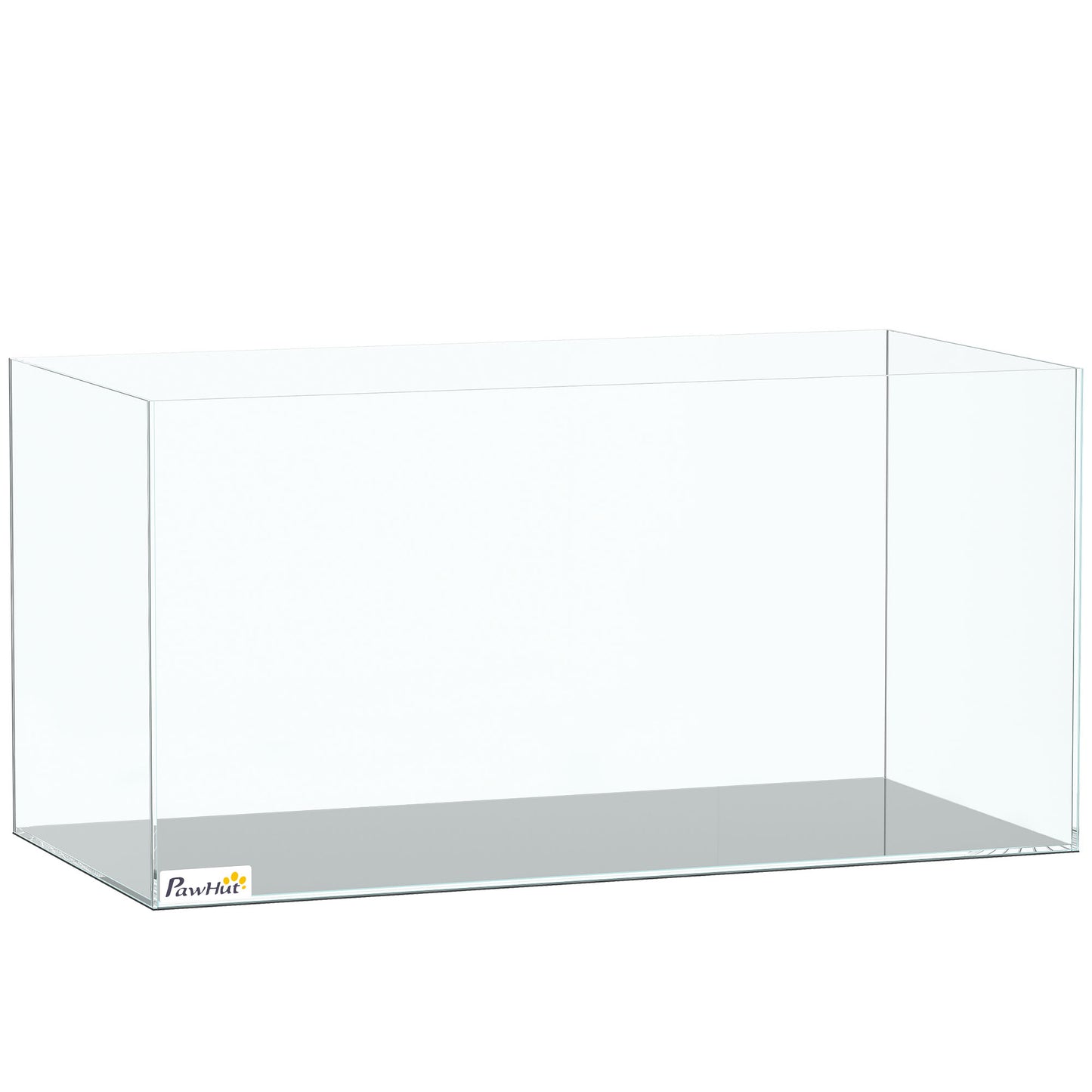 Pawhut Acuario De Pecera 51 L De Cristal Con Alfombrilla Protectora Transparente_0
