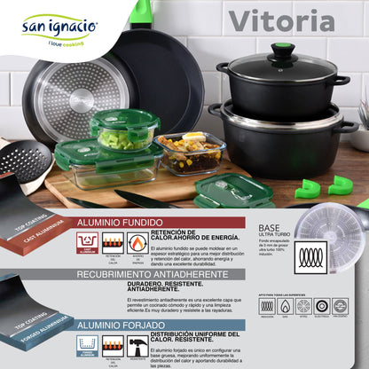 Cacerola 20 X 9 Cm Con Tapa San Ignacio Vitoria De Aluminio Fundido Apta Para Induccion_2
