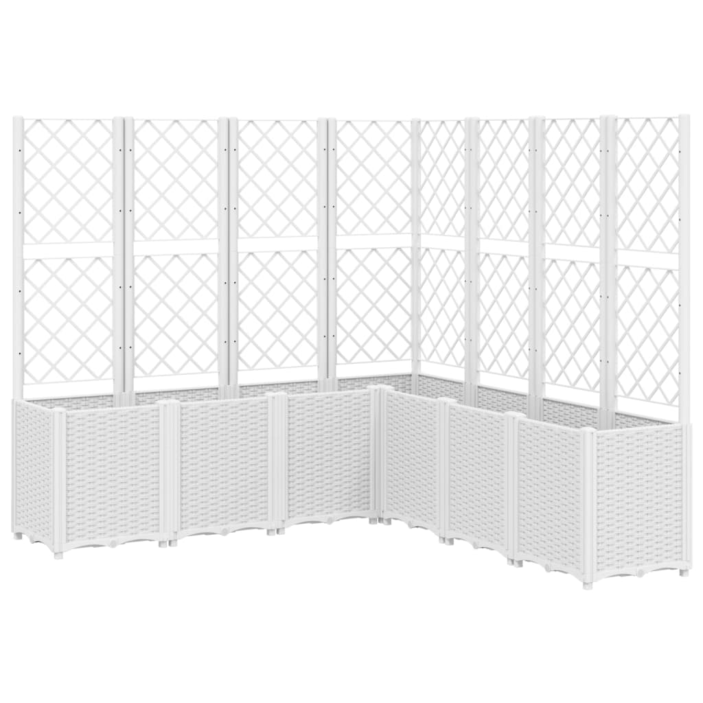 Jardinera Con Enrejado Pp Blanco 160x160x140 Cm_0