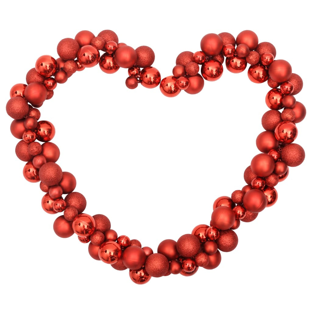 Vidaxl Corona De Bolas De Navidad Poliestireno Rojo 175 Cm_3