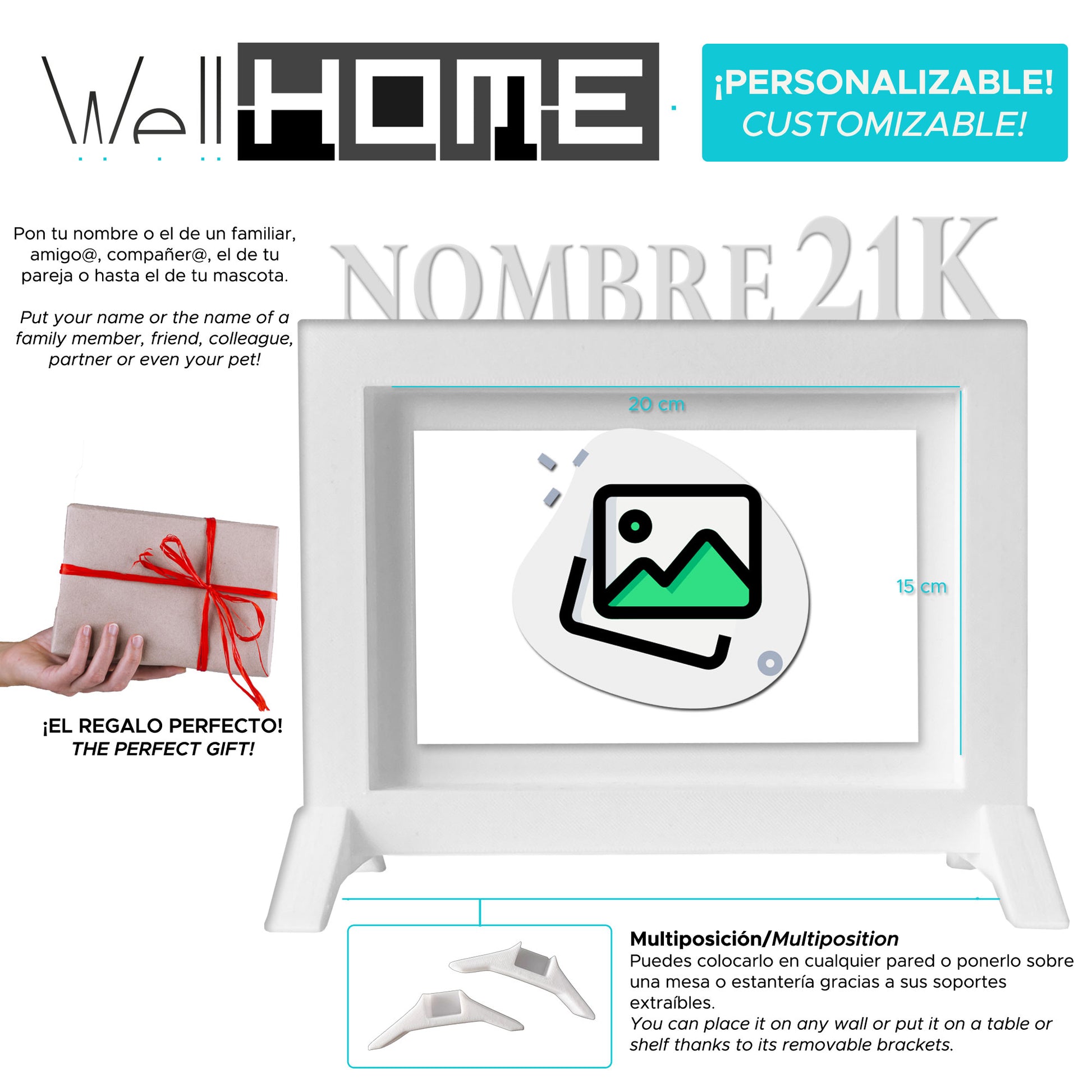 Wellhome - Marco Carrera Xxk Blanco 24x22,5 Cm Para Fotos 15x20 Cm_1