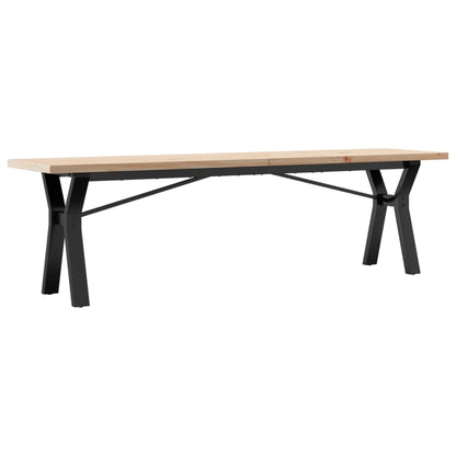 Mesa De Centro Marco Y Madera Maciza Pino Y Acero 160x40x45,5cm_4