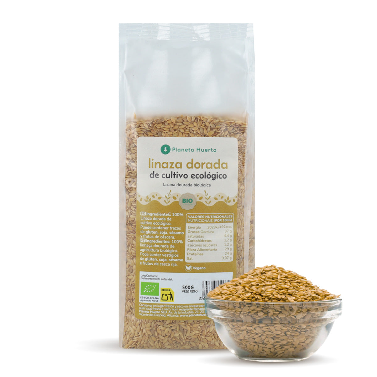 Semillas de lino dorado ECO Planeta Huerto 500 g