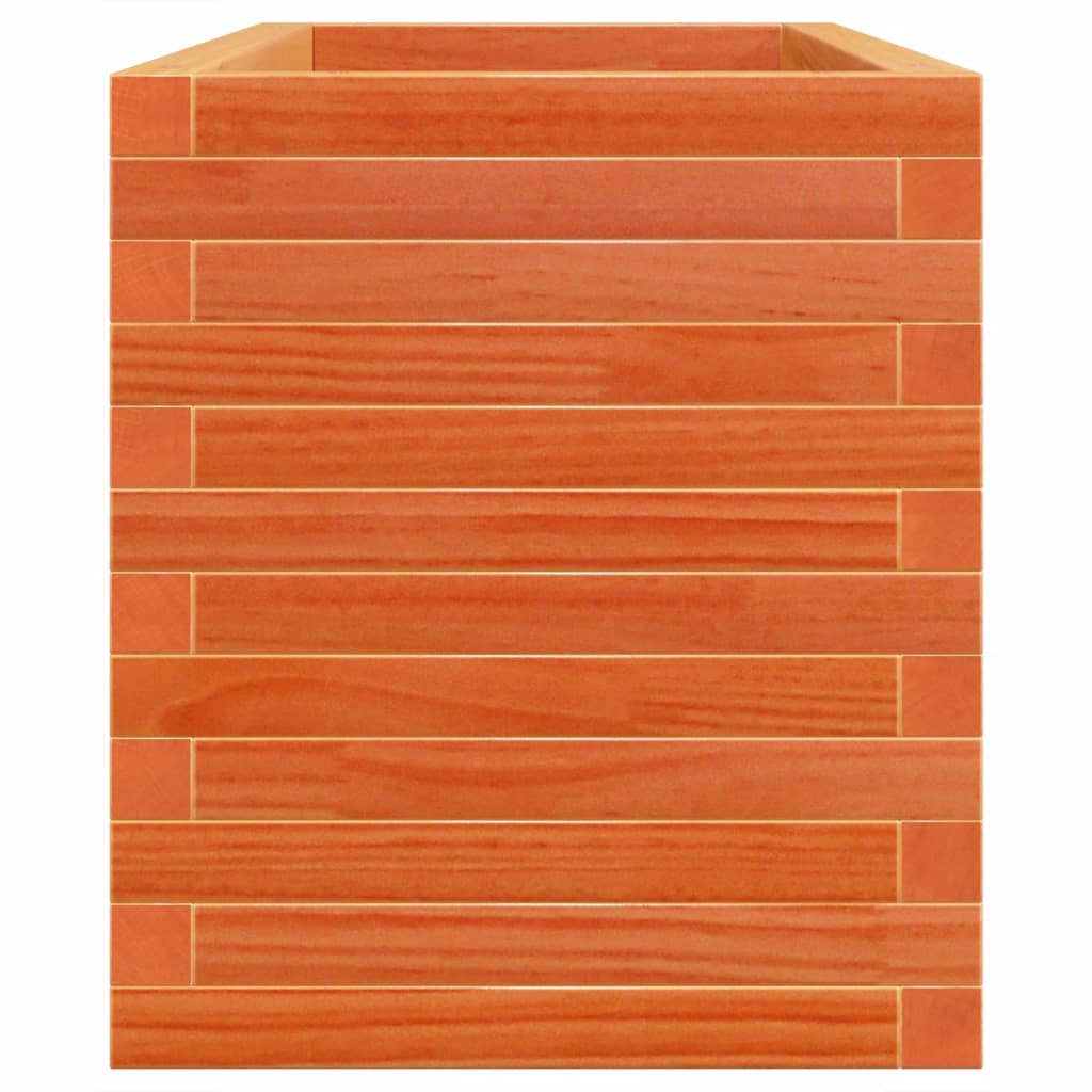 Jardinera De Madera Maciza De Pino Marrón Cera 110x40x46 Cm_5