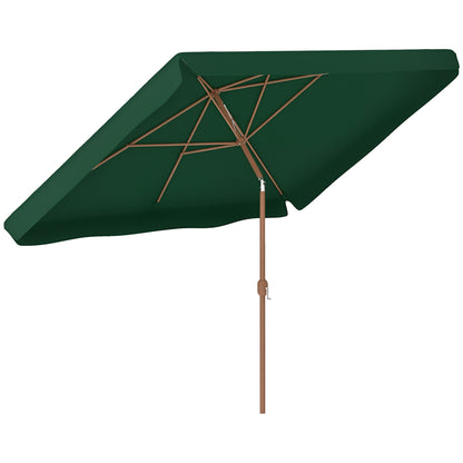 Outsunny Sombrilla De Terraza Exterior 300x200 Cm Con Ángulo Ajustable Verde_0