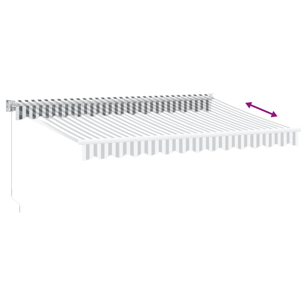 Toldo Retráctil Aluminio Y Tela Antracita Y Blanco 3,5x2,5 M_4