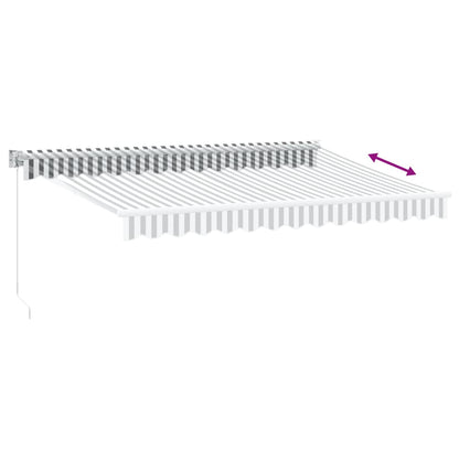 Toldo Retráctil Aluminio Y Tela Antracita Y Blanco 3,5x2,5 M_4