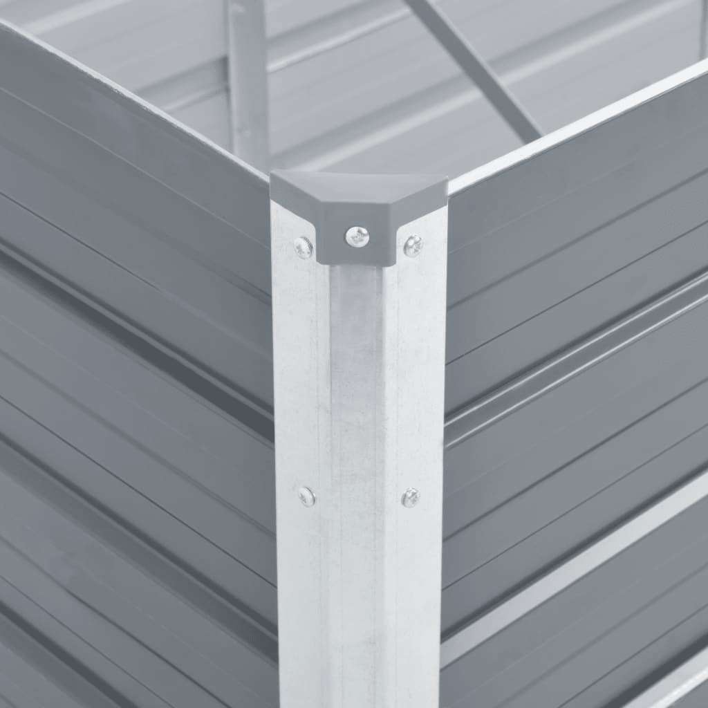 Arriate De Jardín De Acero Galvanizado Gris 320x80x45 Cm_4