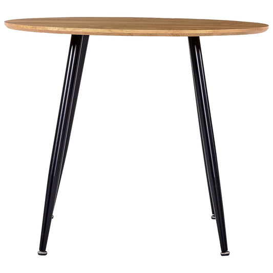 Mesa De Comedor Mdf Color Roble Y Negro 90x73,5 Cm_0
