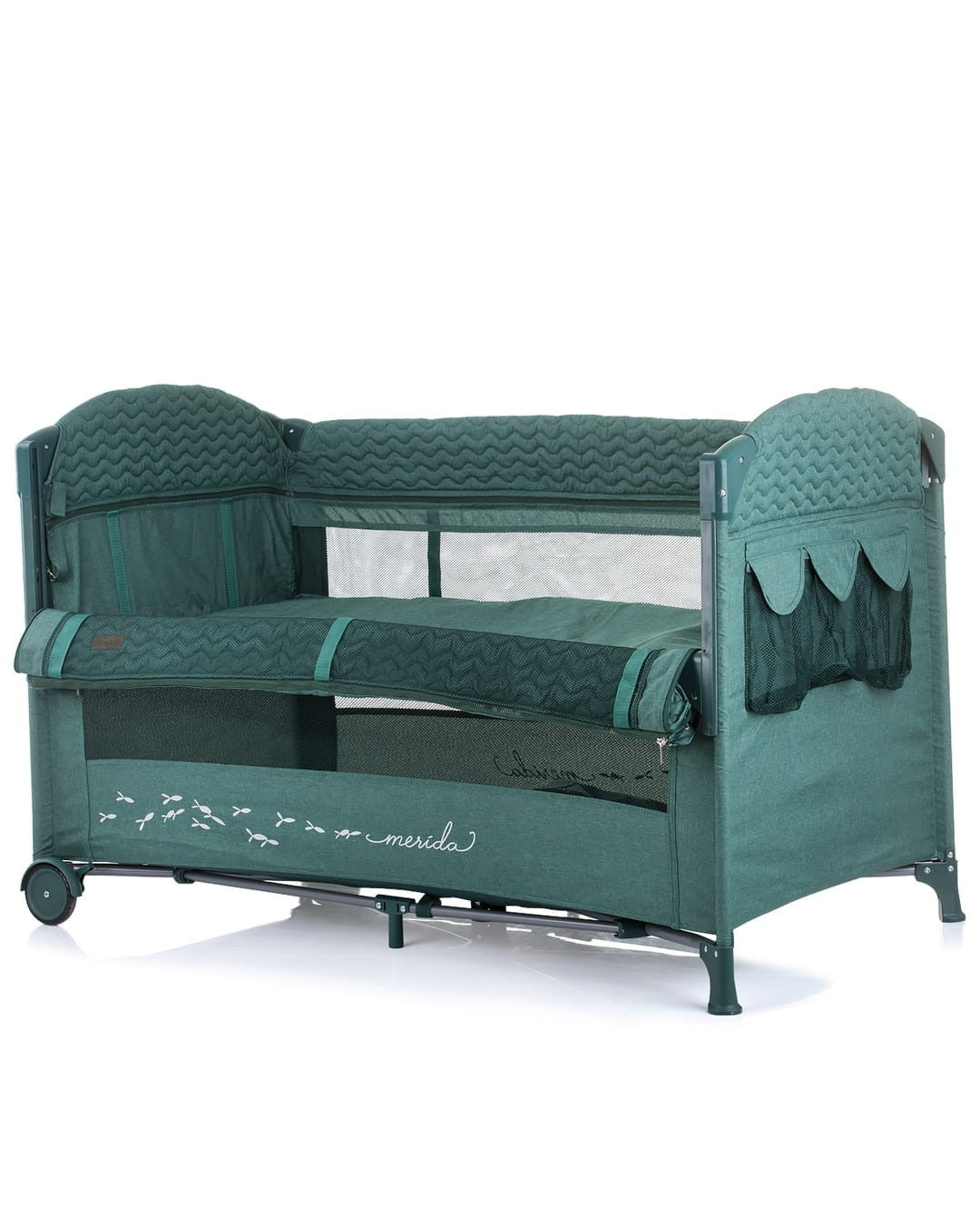 Cuna De Viaje Con Apertura Lateral Merida Linen Avocado_0