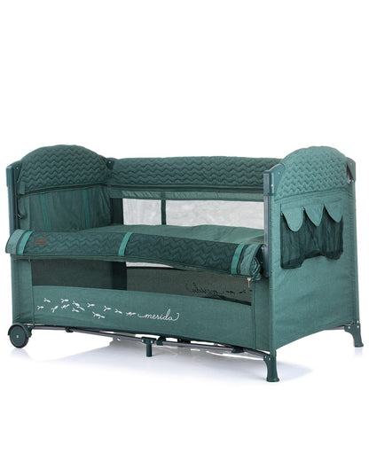 Cuna De Viaje Con Apertura Lateral Merida Linen Avocado_0