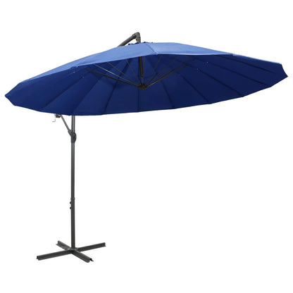 Vidaxl Sombrilla Colgante Con Palo De Aluminio Azul 3 M_1