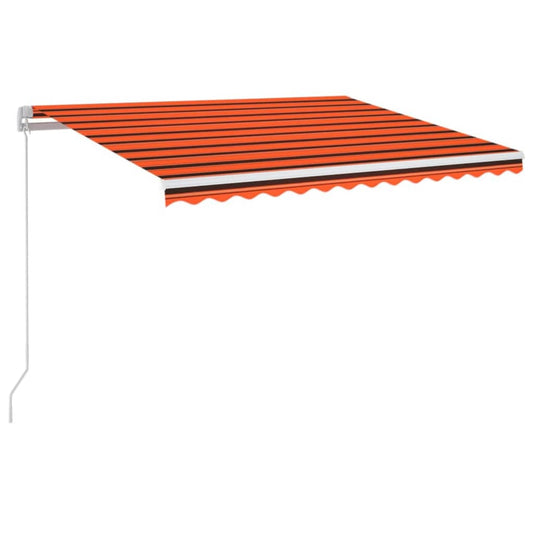 Toldo Retráctil Manual Con Led Naranja Y Marrón 350x250 Cm_0
