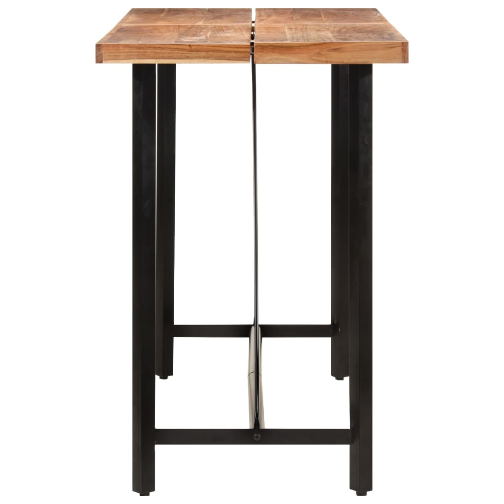 Mesa Alta De Hierro Y Madera Maciza De Acacia 150x70x107 Cm_1