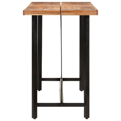 Mesa Alta De Hierro Y Madera Maciza De Acacia 150x70x107 Cm_1