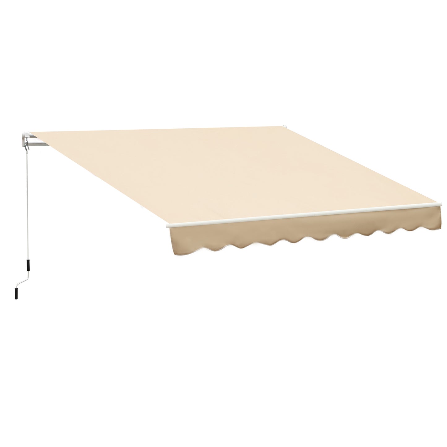 Outsunny Toldo Manual Retráctil Plegable Con Manivela Exterior 295x245 Cm Beige_0
