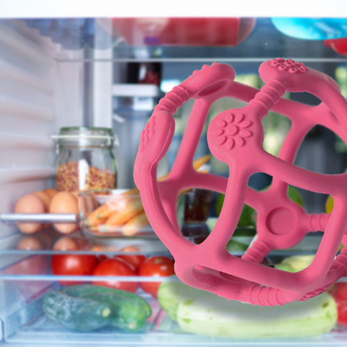 Mordedor De Silicona Pelota Ergonomica Fuscia_4