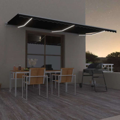 Toldo Retráctil Manual Con Luz Led Gris Antracita 600x300 Cm_1