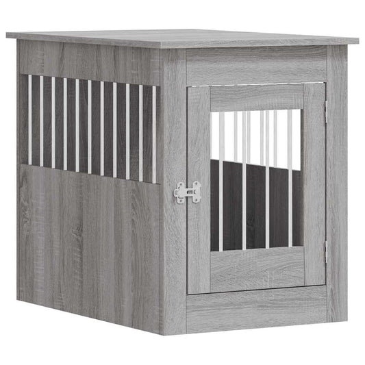 Vidaxl Jaula Para Perros Madera De Ingeniería Gris Sonoma 55x80x68 Cm_0