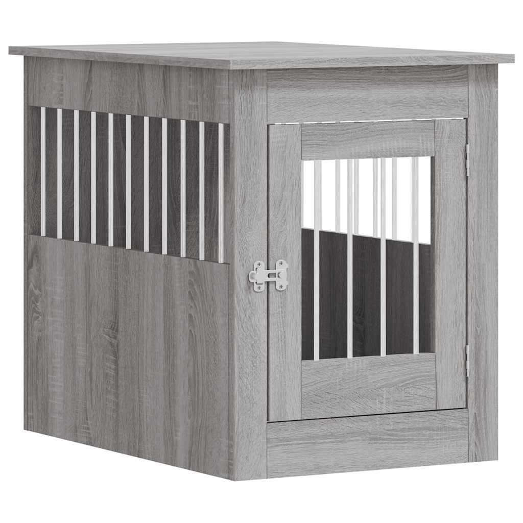 Vidaxl Jaula Para Perros Madera De Ingeniería Gris Sonoma 55x80x68 Cm_0