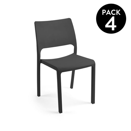 Pack 4 Sillas De Exterior Shine Apilables, Polipropileno, Antracita, 53 X 82 X 58_0
