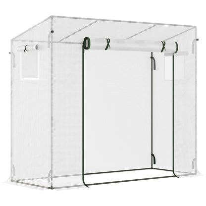 Invernadero Outsunny Acero, Pe Blanco 200x76x168 Cm_0