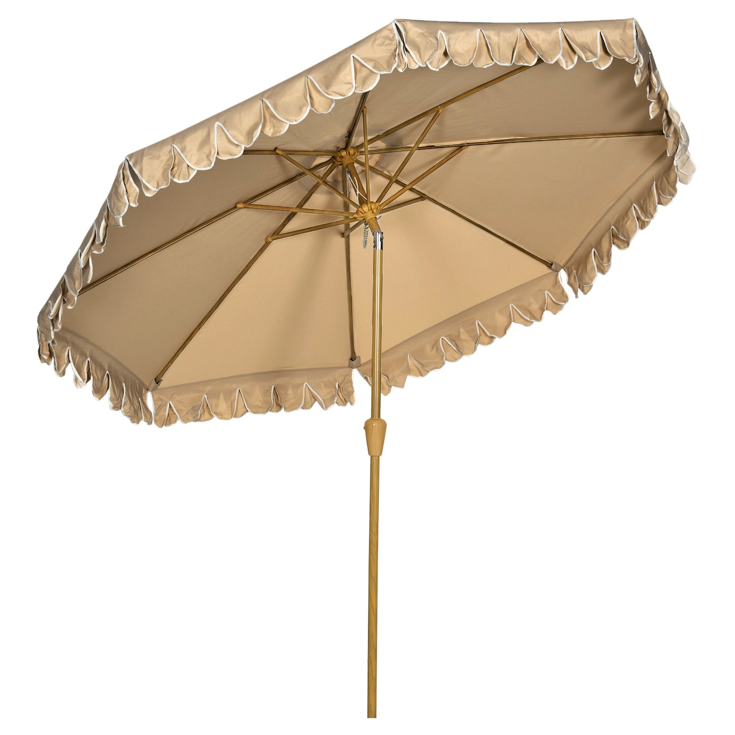 Outsunny Sombrilla De Terraza Ø264x240 Cm Ángulo Ajustable Con Manivela Caqui_0