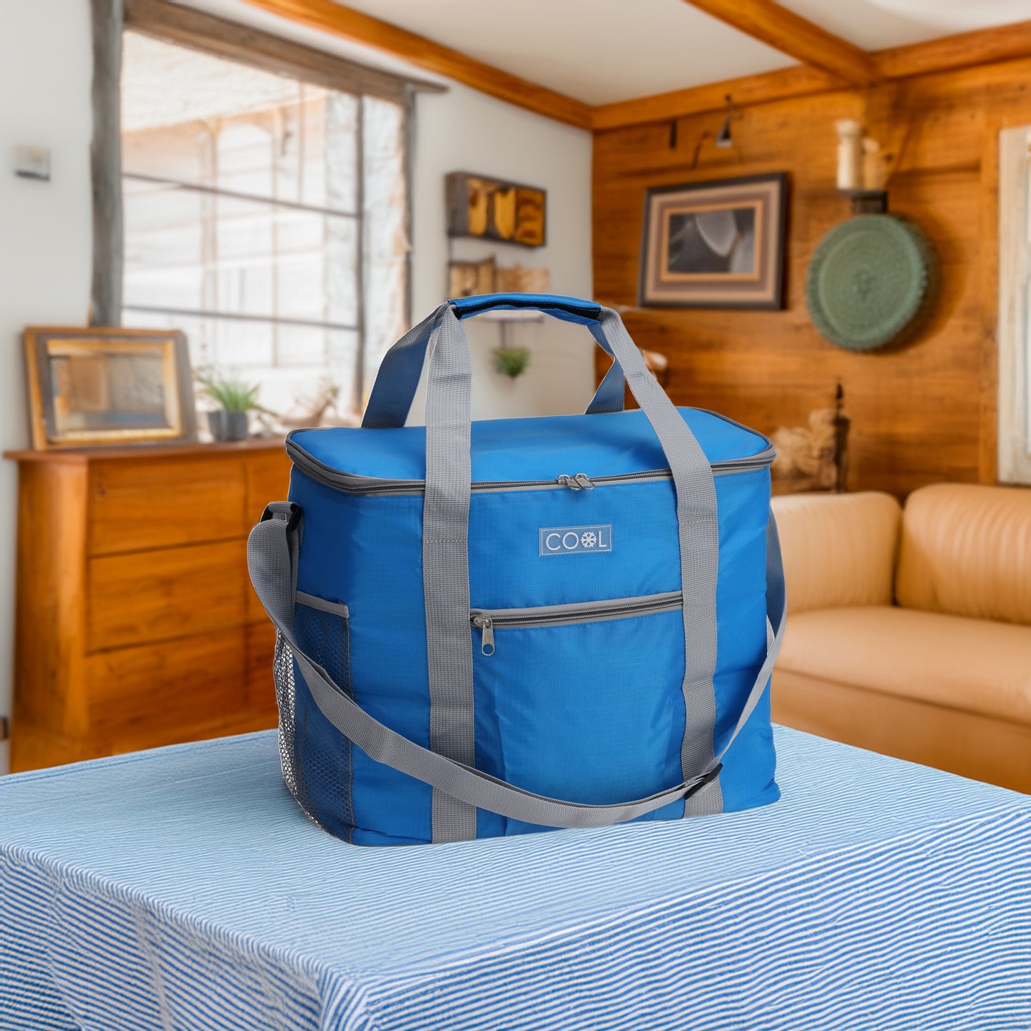 Well Home Bolsa Nevera De Poliéster Ripstop De 20 Litros En Azul Brillante 34x20x29cm_3