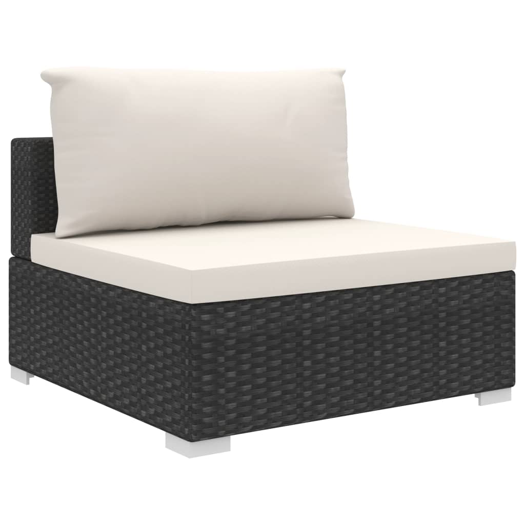 Vidaxl Set Muebles De Jardín 8 Piezas Y Cojines Ratán Sintético Negro_3