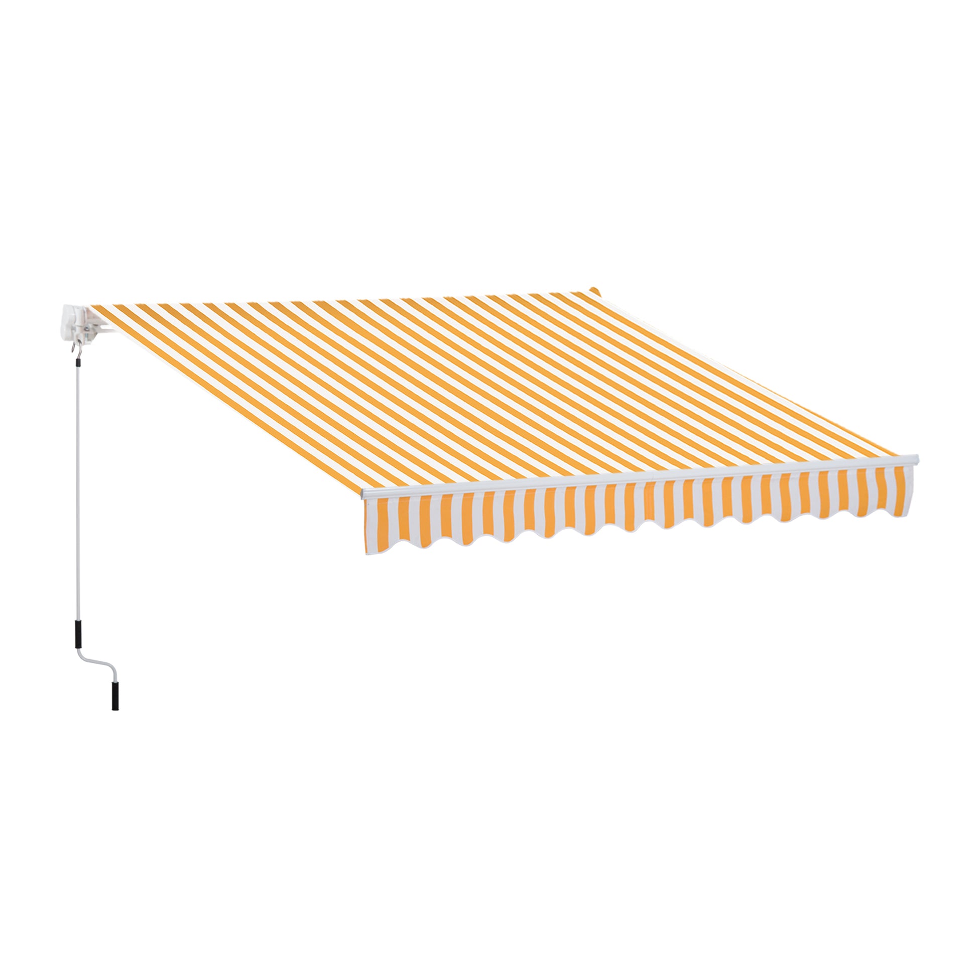 Outsunny Toldo Manual Retráctil Plegable Con Manivela Exterior 295x245cm Naranja_0