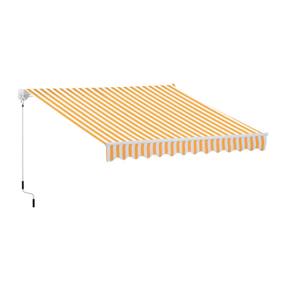 Outsunny Toldo Manual Retráctil Plegable Con Manivela Exterior 295x245cm Naranja_0