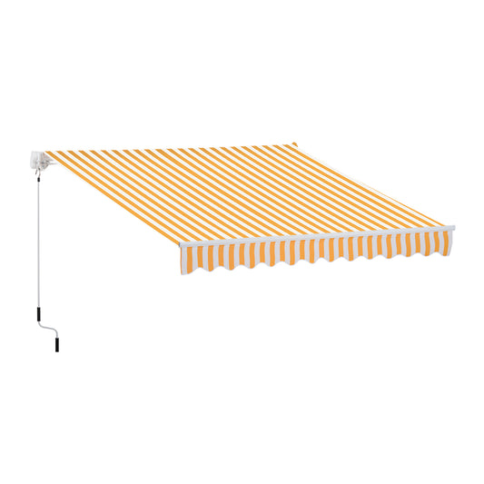 Outsunny Toldo Manual Retráctil Plegable Con Manivela Exterior 295x245cm Naranja_0