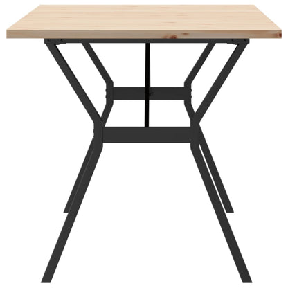 Mesa De Comedor Marco Y Madera Maciza Pino Acero 140x80x75,5 Cm_3