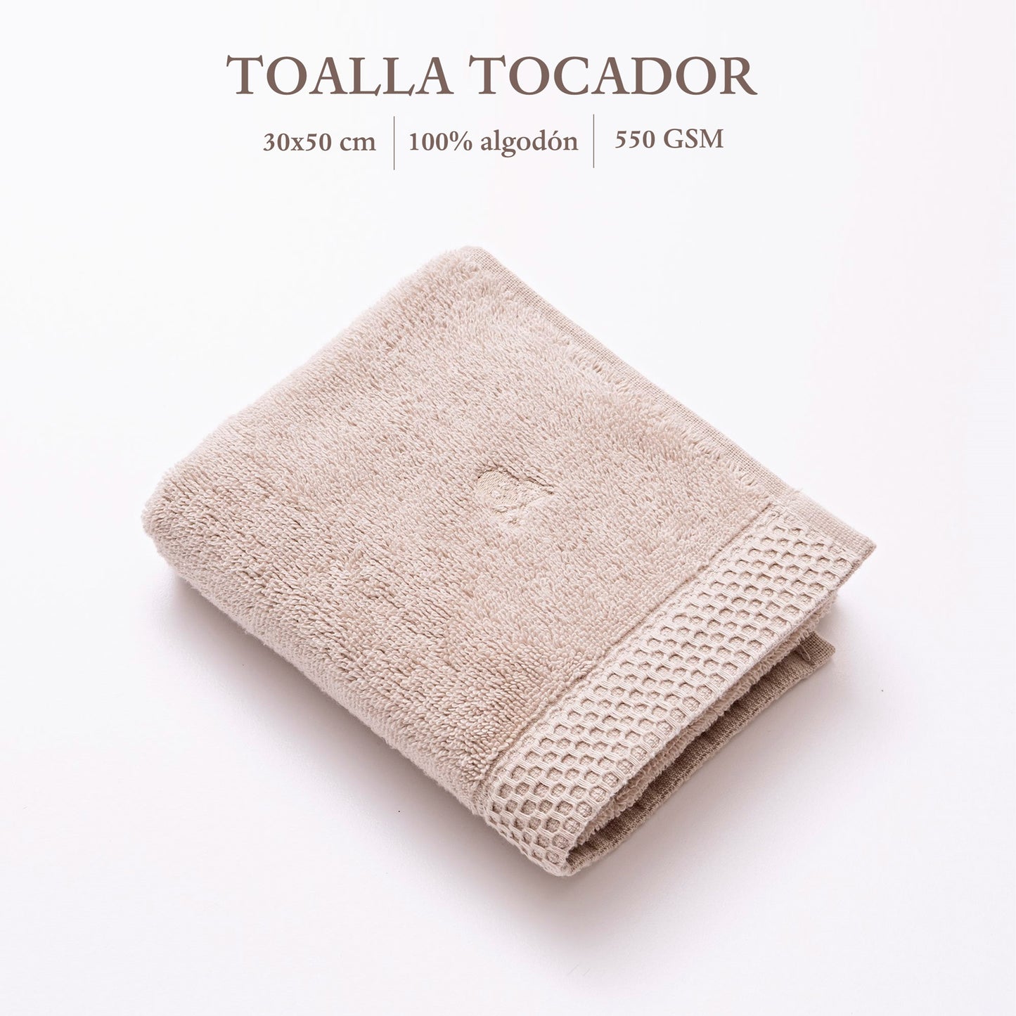 Toalla De Tocador 30x50cm 100% Algodón 550gsm Logo Bordado Scalpers Home_1