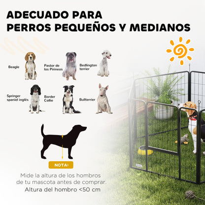 Pawhut Parque Para Perros De 6 Paneles De 80 Cm De Altura Con Puerta Negro_5