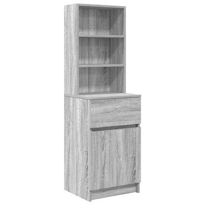 Mesilla De Noche Gris Sonoma 39x35x125 Cm Madera De Ingeniería_0