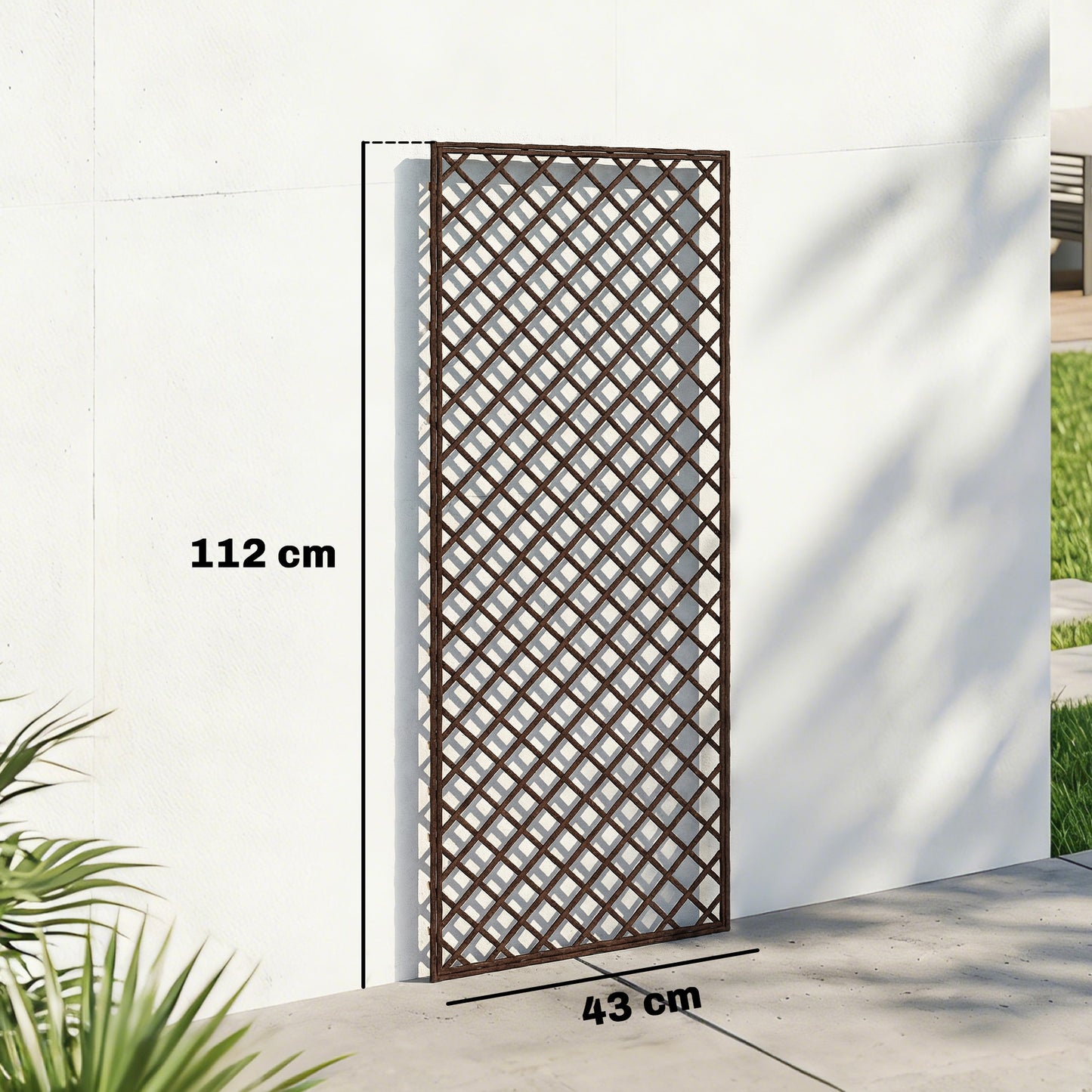 Outsunny Juego De 3 Enrejados De Jardín De Mimbre 43x112 Cm Madera Natural_2