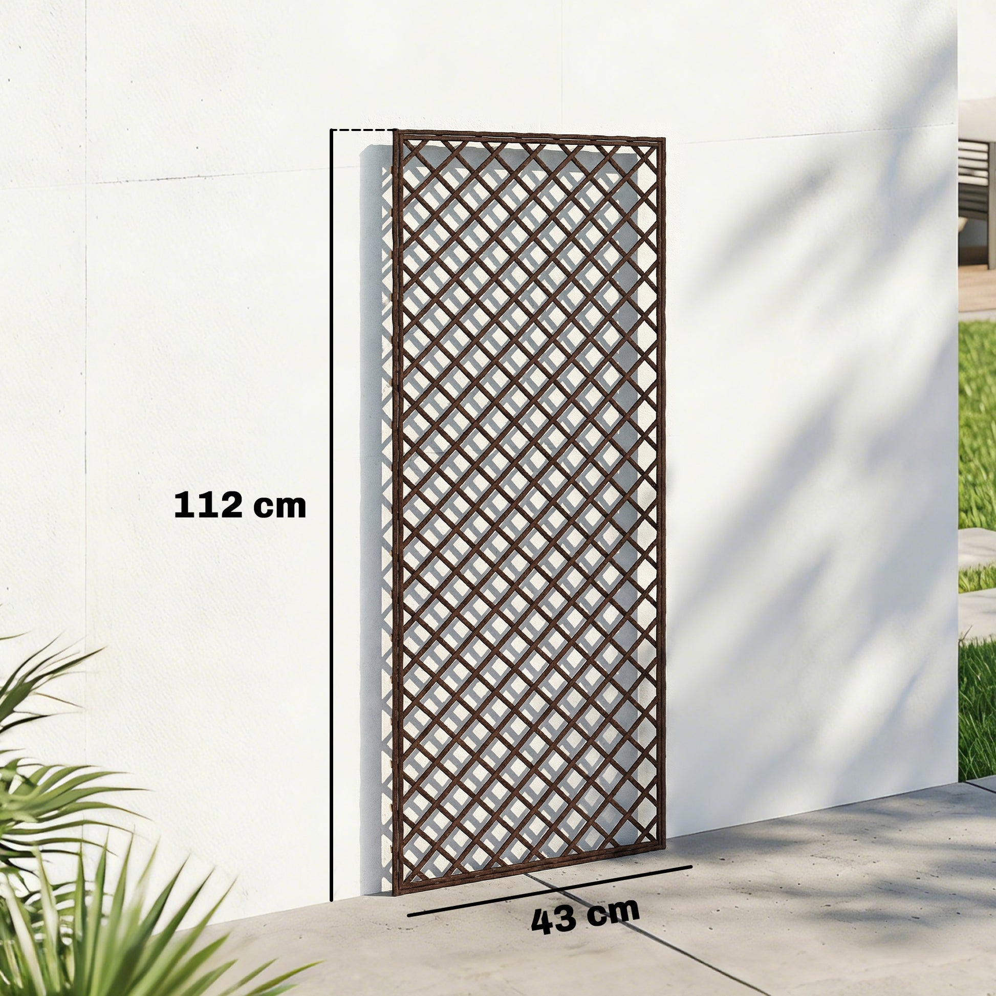 Outsunny Juego De 3 Enrejados De Jardín De Mimbre 43x112 Cm Madera Natural_2