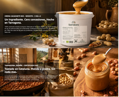 Crema De Cacahuete Ecológica Bio Smooth - 2 X 3kg (6kg) | 100% Cacahuete Tostado, Sin Azúcares Ni Aceite De Palma_2