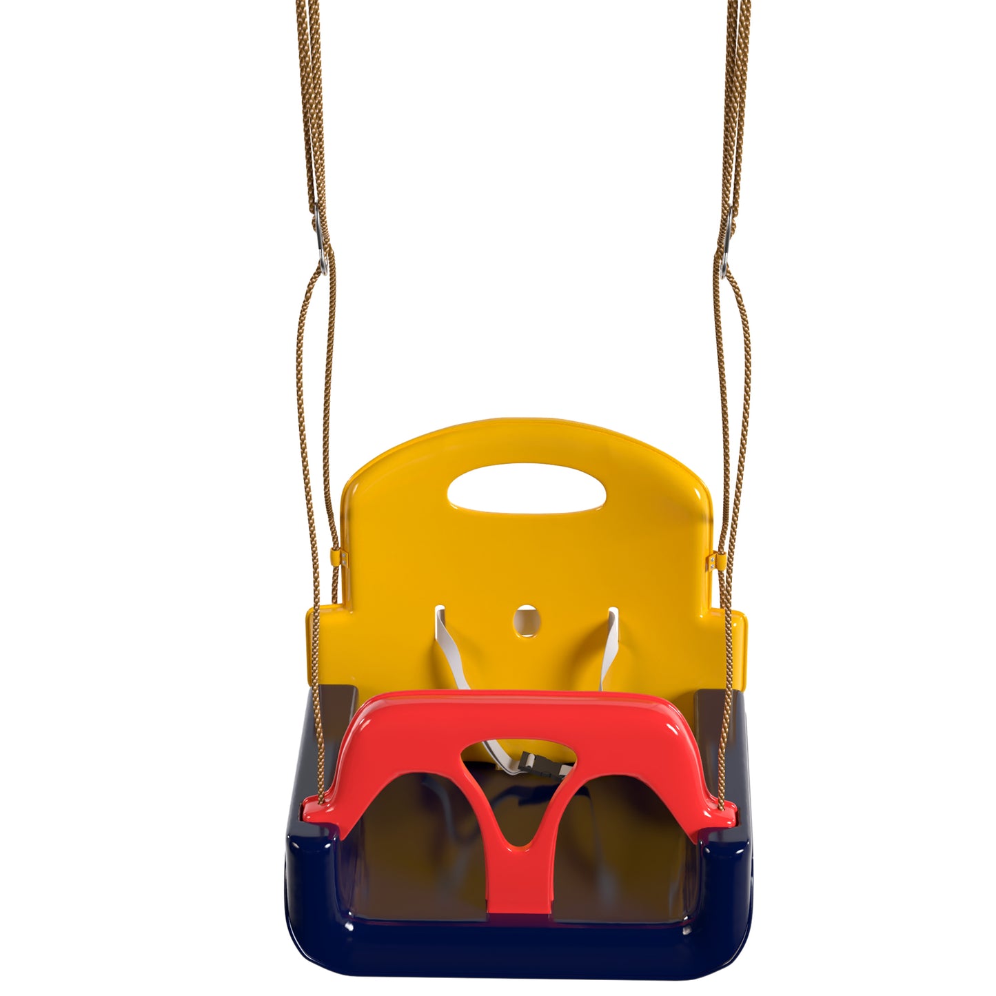 Outsunny Columpio Infantil 3 En 1 Cuerda Ajustable Respaldo Desmontable Azul_4