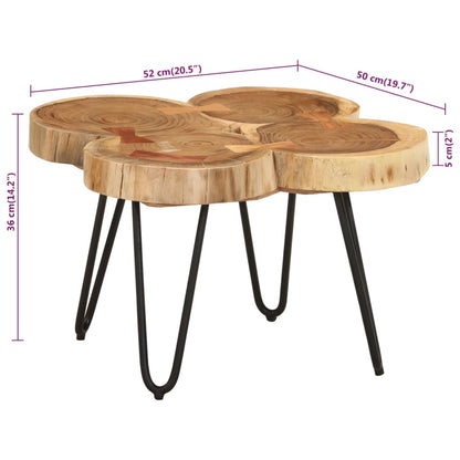 Mesa De Centro 4 Troncos Madera Maciza Acacia 36 Cm_4
