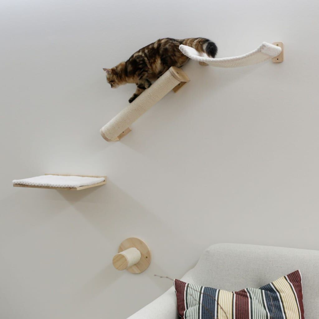 Kerbl Recorrido Mural Para Gatos Alps Blanco Y Natural 52x14x33 Cm_3
