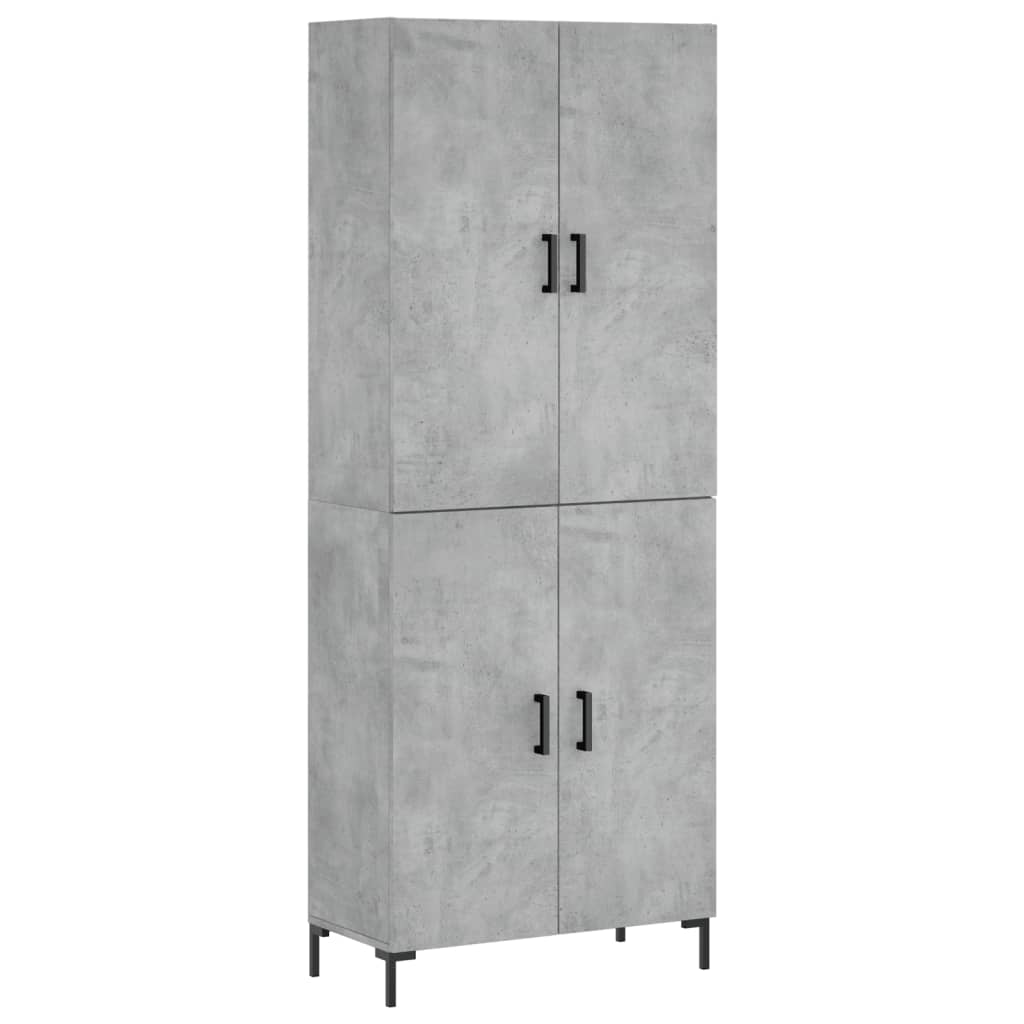 Aparador Alto Madera Contrachapada Gris Hormigón 69,5x34x180 Cm_1