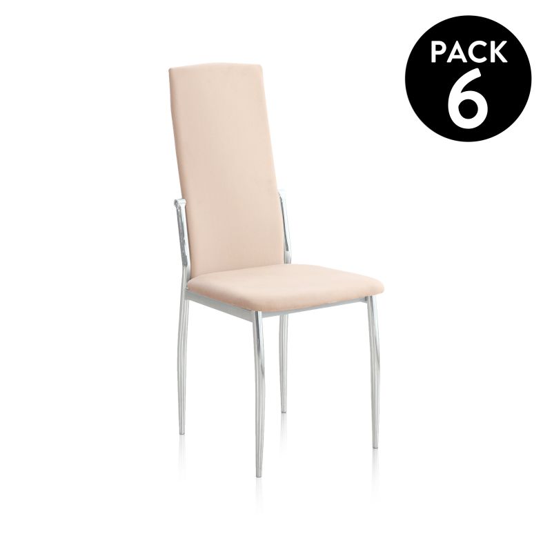 Pack 6 Sillas De Comedor Sakura Tejido, Beige, 43 X 110 X 53_0