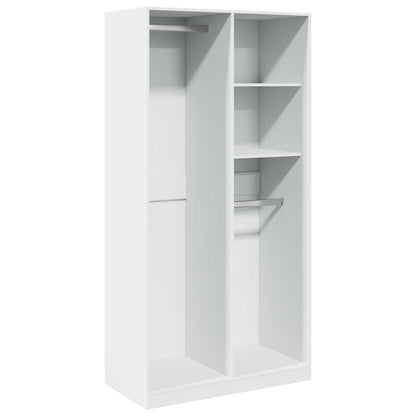 Armario De Madera Contrachapada Blanco 100x50x200 Cm_0