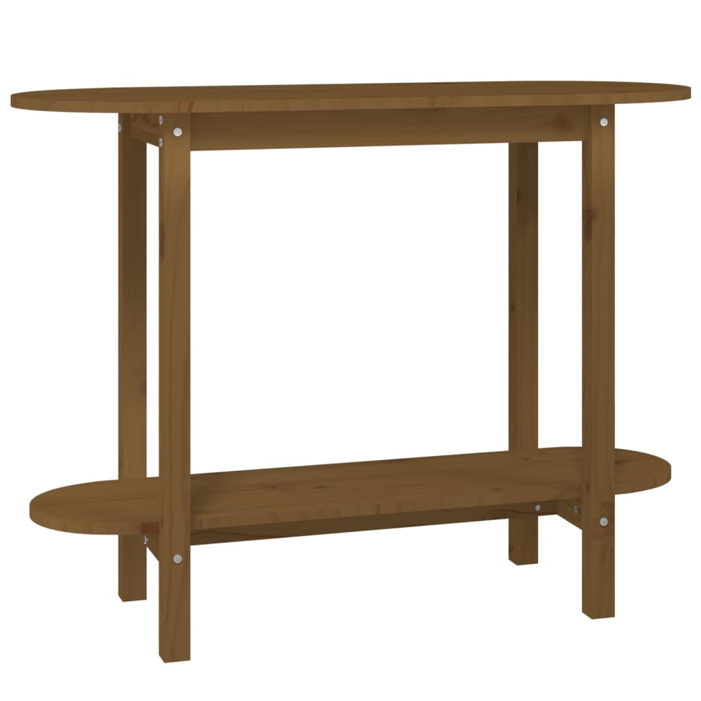 Mesa Consola De Madera Maciza De Pino Marrón Miel 110x40x80 Cm_0