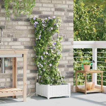 Vidaxl Jardineras Blanco 40 X 40 X 126 Cm Acero_1