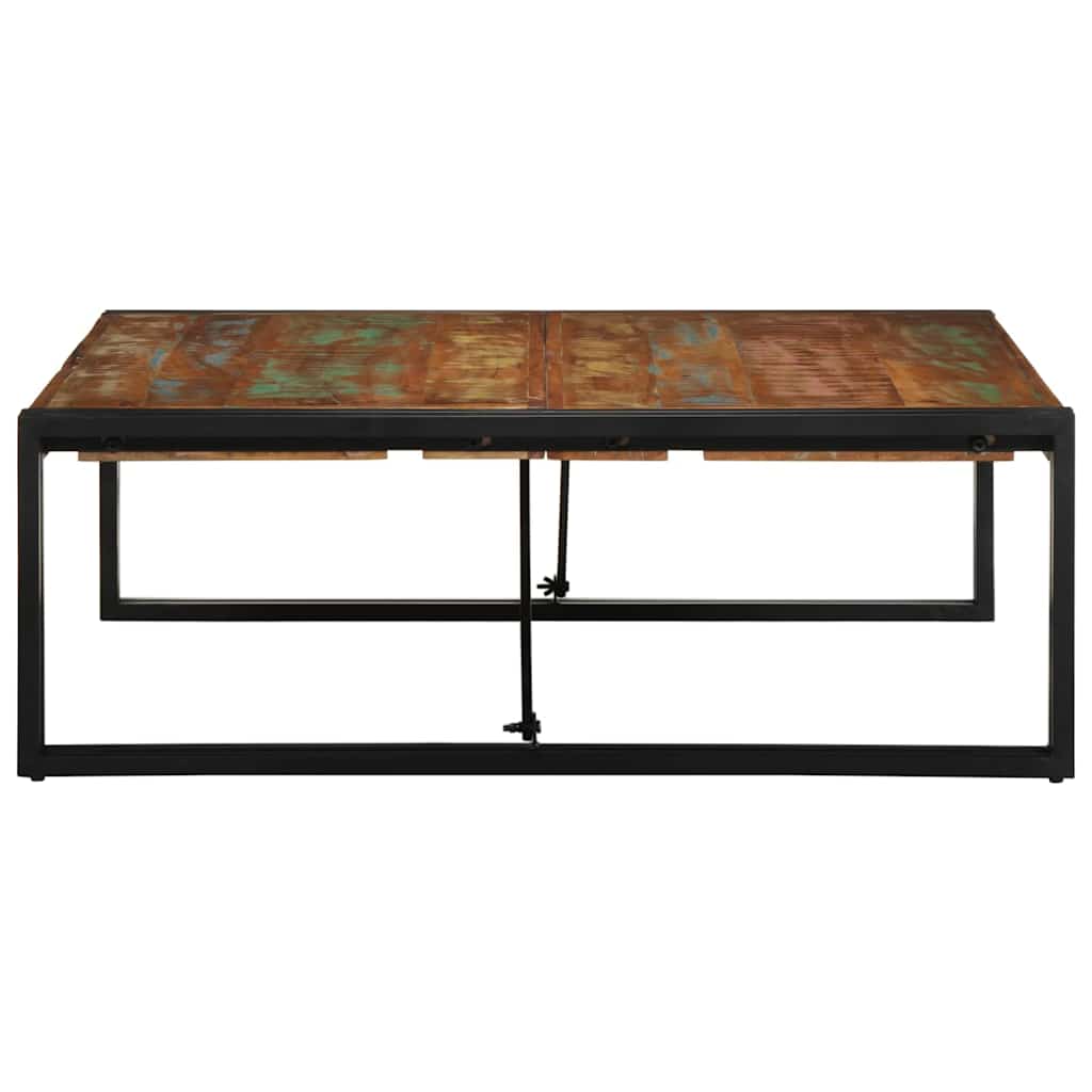 Mesa De Centro Multicolor 100x100x35 Cm Madera Maciza Reciclada_1