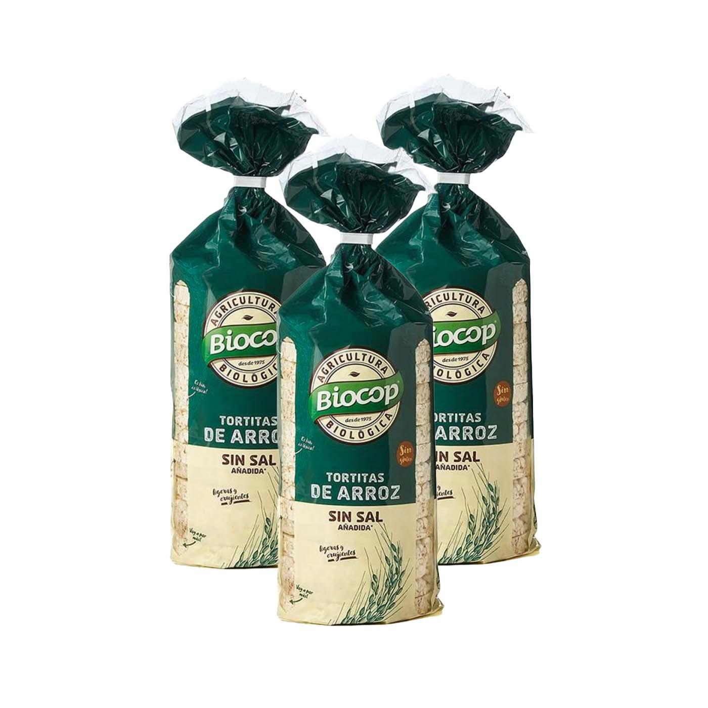 Pack 3x Tortitas de Arroz sin sal Biocop 200 g